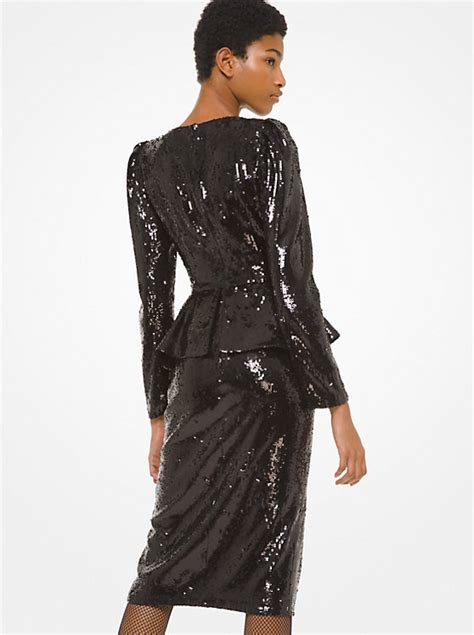 michael kors peplum dress|Sequined Peplum Slit.